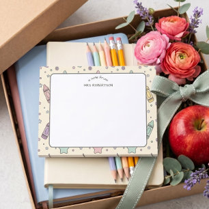 Teacher appreciation Pastel Crayon Pattern Post-it Notes