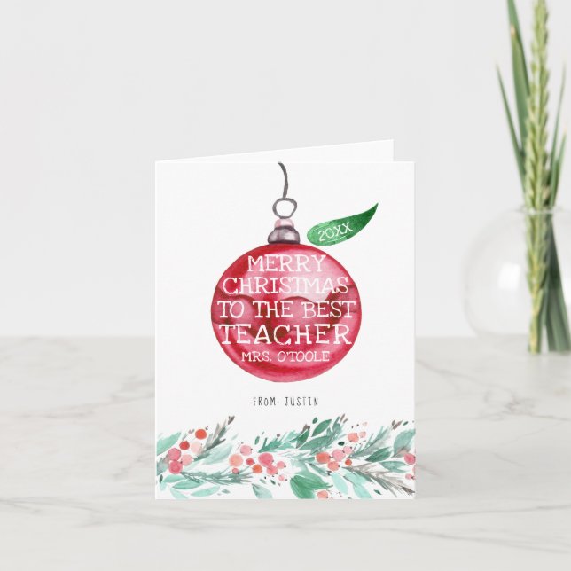 Teacher Appreciation | Personalised Christmas Card (Front)
