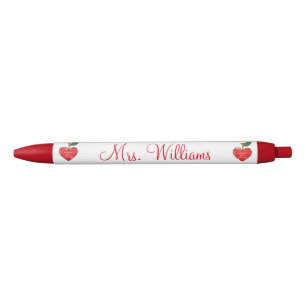 teacher appreciation personalised cute hearts black ink pen