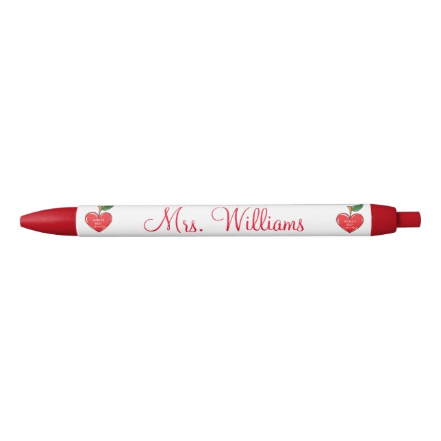 teacher appreciation personalised cute hearts black ink pen (Front)