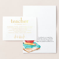 Teacher Appreciation Personalised Gold Foil