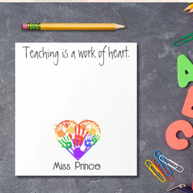 Teacher appreciation personalised rainbow hands  notepad (Creator Uploaded)