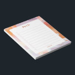 Teacher Appreciation Personalised School Notepad<br><div class="desc">This To do list notepad design features a beautiful hand-painted abstract art. You can personalise the text with your name and use it for any occasion or business. More unique personalised stationeries are available at my Zazzle store ByEunMee.</div>