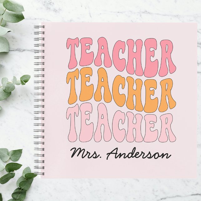 Teacher Appreciation Personalised With Name Retro Notebook (Creator Uploaded)