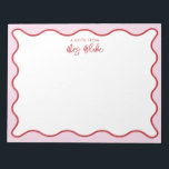 Teacher Appreciation Pink Red Wavy Notepad<br><div class="desc">Perfect gift for teachers,  featuring red and pink wavy border.
For more advanced customisation of this design,  e.g. changing layout,  font or text size please click the "CUSTOMIZE" button above. Please contact me for any questions!</div>