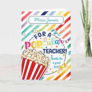 teacher appreciation popcorn thank you CARD HOLDER