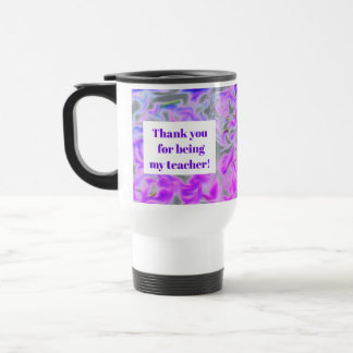 Teacher Appreciation Purple Pink Thank You Tie-Dye Travel Mug