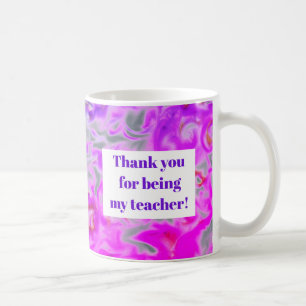 Teacher Appreciation Purple Pink Tie-Dye Thank You Coffee Mug
