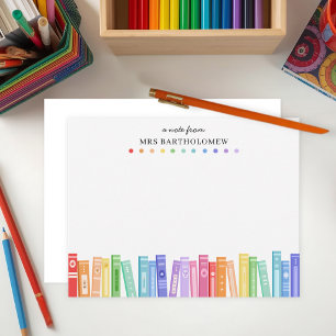 Teacher Appreciation Rainbow Colour Books Custom Card