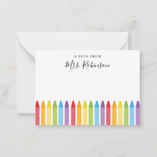  Teacher Appreciation Rainbow Crayon Card