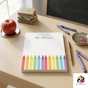  Teacher Appreciation Rainbow Crayon Notepad