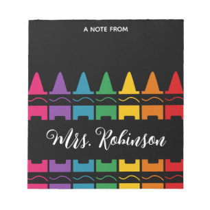 Teacher Appreciation Rainbow Crayon Notepad