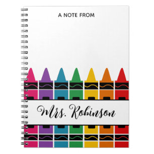 Teacher Appreciation Rainbow Crayon Notepad Notebook