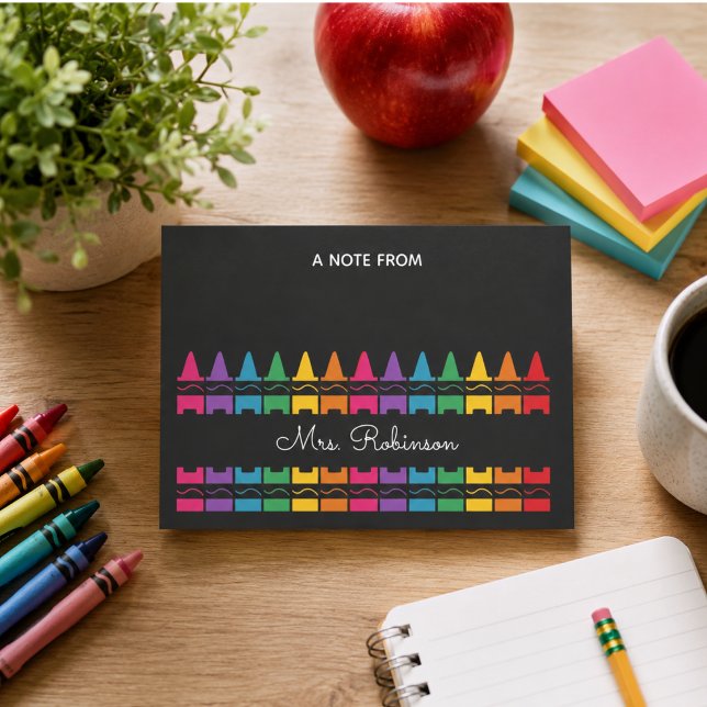 Teacher Appreciation Rainbow Crayon  Post-it Notes (Teacher Appreciation Rainbow Crayon Post-it Notes)