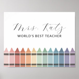 Teacher Appreciation Rainbow Crayon  Poster