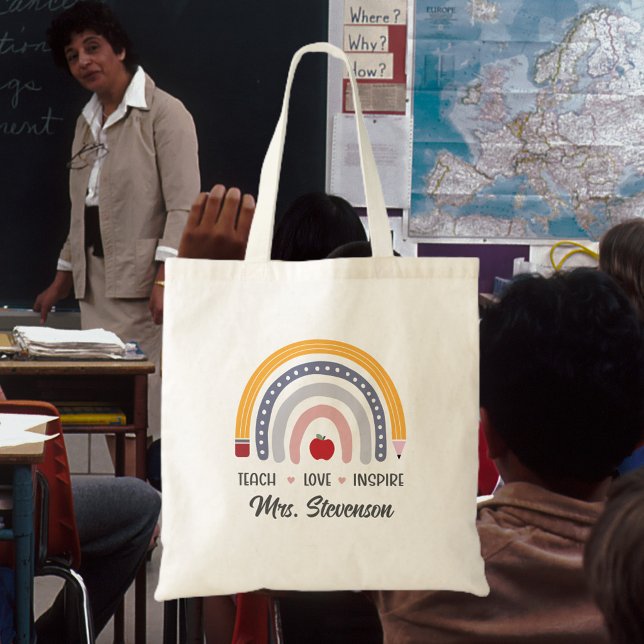 Teacher Appreciation Rainbow Tote Bag (Creator Uploaded)