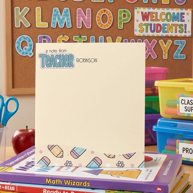 Teacher appreciation retro pencil  notepad (Creator Uploaded)