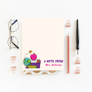 Teacher Appreciation Retro School Supplies Custom Notepad