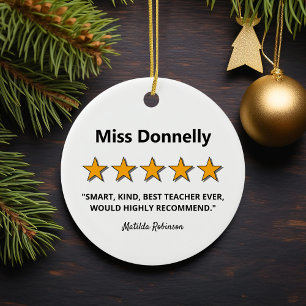 Teacher Appreciation Review Christmas Ceramic Tree Decoration