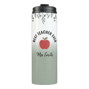 Teacher Appreciation Sage Green Botanical Minimal Thermal Tumbler