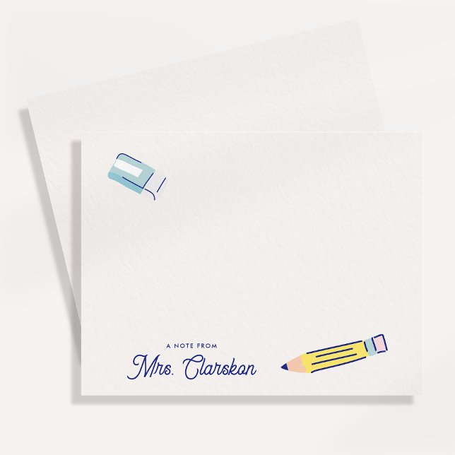 Teacher Appreciation School Supplies note card (Creator Uploaded)