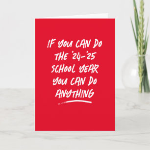 Teacher appreciation school year red thanks card