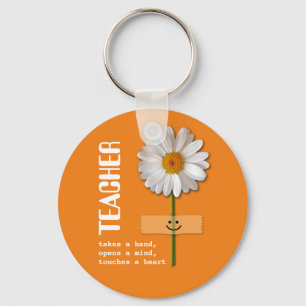 Teacher Appreciation Smiling Daisy Gift Keychains