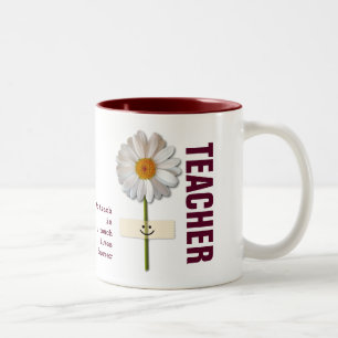 Teacher Appreciation Smiling Daisy Gift  Two-Tone Coffee Mug
