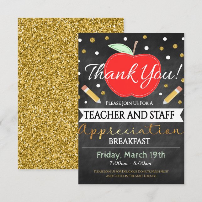 Teacher Appreciation Staff Invitation (Front/Back)