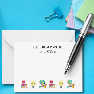 Teacher Appreciation Teach Inspire Repeat School Card