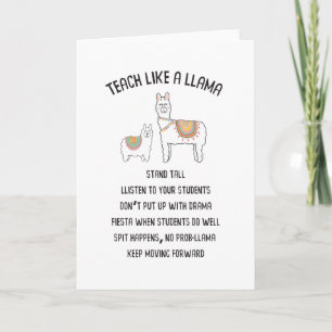 Teacher Appreciation Teach Like A Llama Card