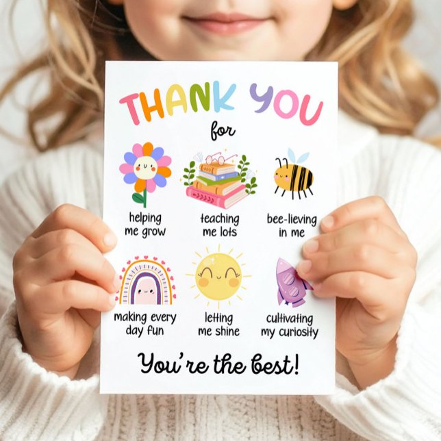 Teacher Appreciation Thank You Card Daycare Gift (Creator Uploaded)