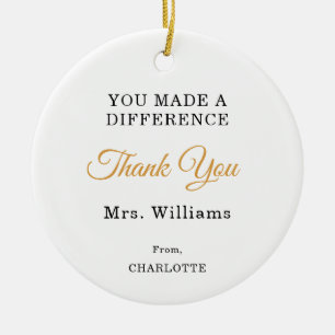 Teacher appreciation Thank You Ceramic Tree Decoration