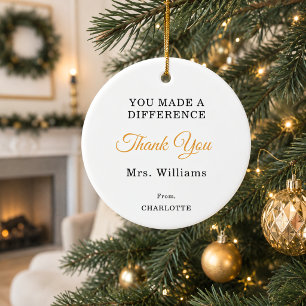 Teacher appreciation Thank You Ceramic Tree Decoration