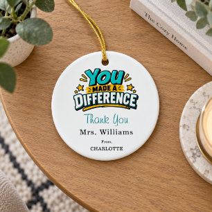 Teacher appreciation Thank You Ceramic Tree Decoration