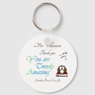 Teacher Appreciation Thank you Owl Key Ring