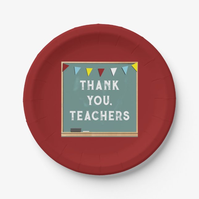 Teacher Appreciation Thank You Paper Plate (Front)