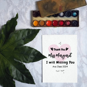 Teacher Appreciation Thank You School Custom Card