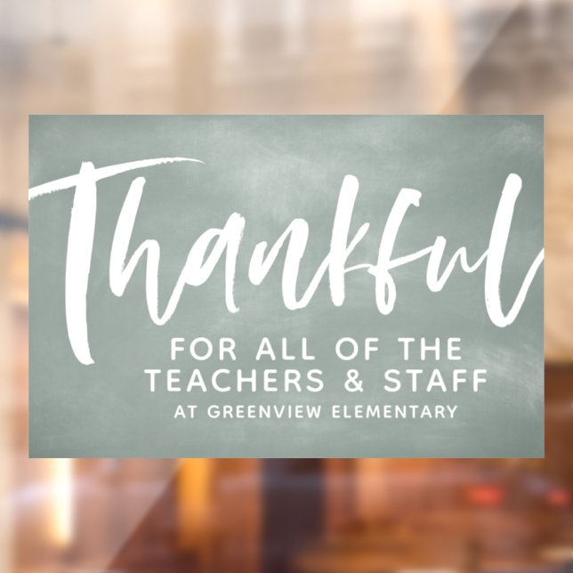 Teacher appreciation thankful chalkboard window cling (Sheet 2)