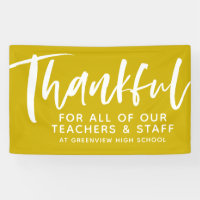 Teacher appreciation thankful script yellow