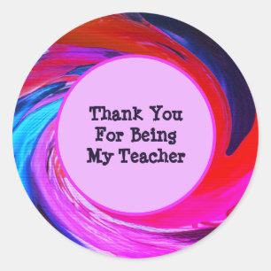 Teacher Appreciation Tie Dye Classroom Thank You Classic Round Sticker