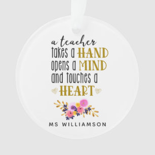 Teacher Appreciation Typography Personalised Ornament