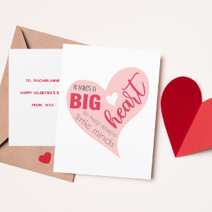 Teacher Appreciation Valentine's Day Holiday Postcard