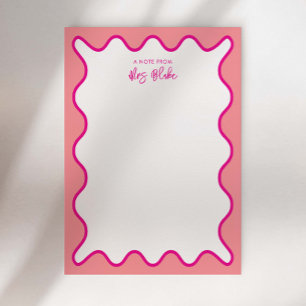 Teacher Appreciation Vibrant Bold Wavy Notepad