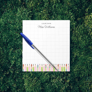 Teacher Appreciation Watercolor School Stationary Notepad