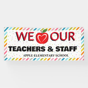 Teacher Appreciation Week Colourful red apple Banner