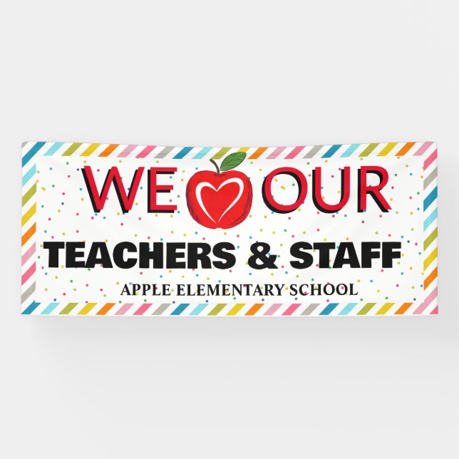 Teacher Appreciation Week Colourful red apple Banner (Horizontal)