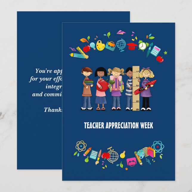 Teacher Appreciation Week Custom Thank You Card (Front/Back)
