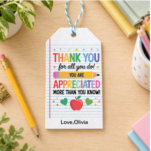 Teacher Appreciation Week  – Heartfelt Gratitude Gift Tags