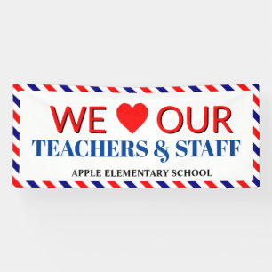 Teacher Appreciation Week Navy & red apple Banner